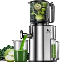 CelerySpec Slow Juicer Tesztgyőztes - 130 mm Adagolónyílás, 1,8L Tartály, Egész Gyümölcsökhöz, BPA-mentes, Rozsdamentes Acél, Fekete 1
