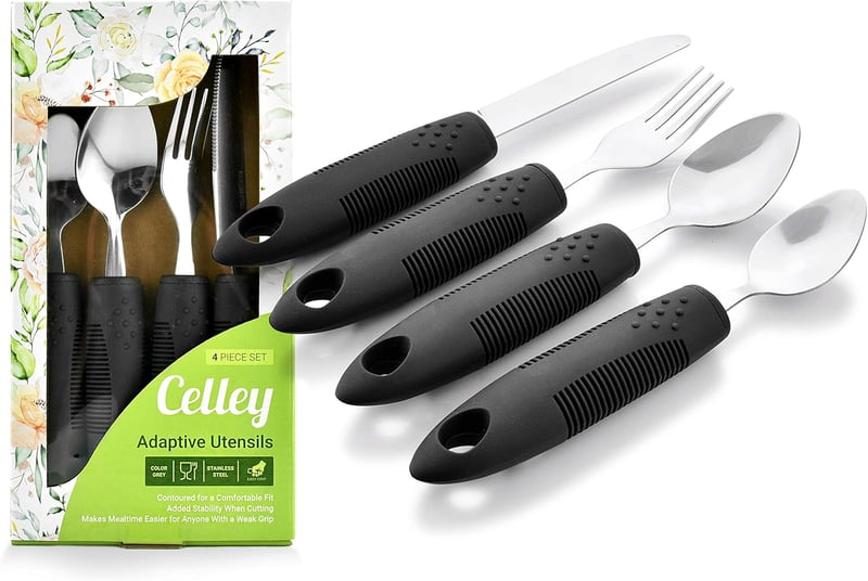 Celley Adaptív Evőeszköz Szett Seniorknak - 4 Részes Ergonomikus Készlet