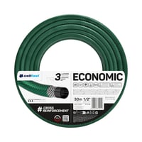 Flexibilná záhradná hadica Cellfast Economic, 3-vrstvová, polyesterový krížový výplet, odolná voči UV žiareniu, 1/2", 30 m, zelená 1