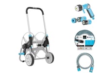 Cellfast Explorer set s bubnjem za crijevo, vrtno crijevo 50 m, kolica za crijevo, vrtni pištolj, set priključaka 1/2 cola, crni 2