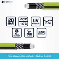 Záhradná hadica Cellfast Quattro 4-vrstvová, odolná voči UV žiareniu a riasám, 20 bar, 1/2 palca, 25 m 3