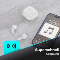 Căști Bluetooth True Wireless cellularline CORE cu carcasă de încărcare, afișaj LED, 16 ore de redare, control tactil, alb 5