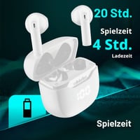Căști Bluetooth True Wireless cellularline CORE cu carcasă de încărcare, afișaj LED, 16 ore de redare, control tactil, alb 2