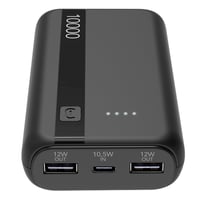 Cellularline Power Bank 10000 mAh - USB-C bemenet 10,5W, USB kimenet 12W, Li-ion akkumulátor, LED töltöttségjelző - Fekete 1