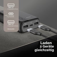 Cellularline Power Bank 10000 mAh - USB-C bemenet 10,5W, USB kimenet 12W, Li-ion akkumulátor, LED töltöttségjelző - Fekete 2