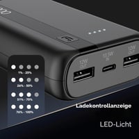 Cellularline Power Bank 10000 mAh - USB-C bemenet 10,5W, USB kimenet 12W, Li-ion akkumulátor, LED töltöttségjelző - Fekete 4