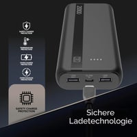 Power banka Cellularline 20000 mAh – vstup USB-C 10,5 W, výstup USB 12 W, lítium-iónová batéria, LED indikátor nabíjania – čierna 5