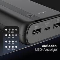 Power banka Cellularline 20000 mAh – vstup USB-C 10,5 W, výstup USB 12 W, lítium-iónová batéria, LED indikátor nabíjania – čierna 4