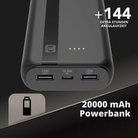 Power banka Cellularline 20000 mAh – vstup USB-C 10,5 W, výstup USB 12 W, lítium-iónová batéria, LED indikátor nabíjania – čierna 3