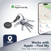 Cellularline Tracy Tag Bluetooth nyomkövető kulcstartó - Apple iOS Find Me kompatibilis - Cserélhető elem (1 év) - Por és vízálló - Kék 2