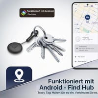 Cellularline Tracy Tag rózsaszín Android okosnyomkövető Google Find My Device alkalmazással, AirTag kiegészítőkkel kompatibilis, cserélhető elemmel 2