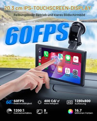 Afișaj auto Android CEMOFE de 8 inchi, Apple CarPlay wireless, ecran tactil portabil cu cameră de marșarier, Mirror Link, navigație GPS, control vocal, AUX, FM 6