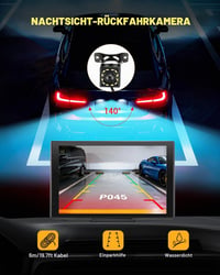 Afișaj auto Android CEMOFE de 8 inchi, Apple CarPlay wireless, ecran tactil portabil cu cameră de marșarier, Mirror Link, navigație GPS, control vocal, AUX, FM 5