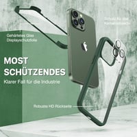 Husă de protecție 360° CENHUFO pentru iPhone 13 Pro cu sticlă securizată integrată și protecție pentru cameră - verde 3