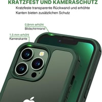 Husă de protecție 360° CENHUFO pentru iPhone 13 Pro cu sticlă securizată integrată și protecție pentru cameră - verde 8