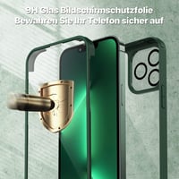 Husă de protecție 360° CENHUFO pentru iPhone 13 Pro cu sticlă securizată integrată și protecție pentru cameră - verde 4