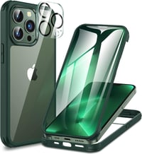 Husă de protecție 360° CENHUFO pentru iPhone 13 Pro cu sticlă securizată integrată și protecție pentru cameră - verde 1