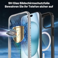 CENHUFO iPhone 15 MagSafe 360°-os tok beépített edzett üveg kijelzővédővel - fekete 3
