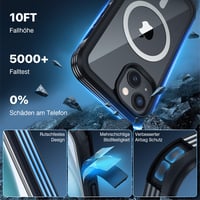 CENHUFO iPhone 15 MagSafe 360°-os tok beépített edzett üveg kijelzővédővel - fekete 4