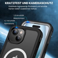 CENHUFO iPhone 15 MagSafe 360°-os tok beépített edzett üveg kijelzővédővel - fekete 6