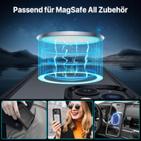 CENHUFO iPhone 15 MagSafe 360°-os tok beépített edzett üveg kijelzővédővel - fekete 5