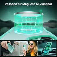 CENHUFO puzdro pre iPhone 16 Plus MagSafe so vstavaným skleneným chráničom displeja a ochranou fotoaparátu – zelené 3