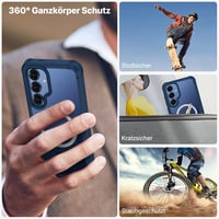 CENHUFO Samsung Galaxy S25 mágneses tok, beépített adatvédelmi üveg és kamera védelemmel, 360° ütésálló kék - S25, blue 8