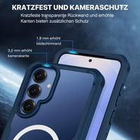 CENHUFO Samsung Galaxy S25 mágneses tok, beépített adatvédelmi üveg és kamera védelemmel, 360° ütésálló kék - S25, blue 7