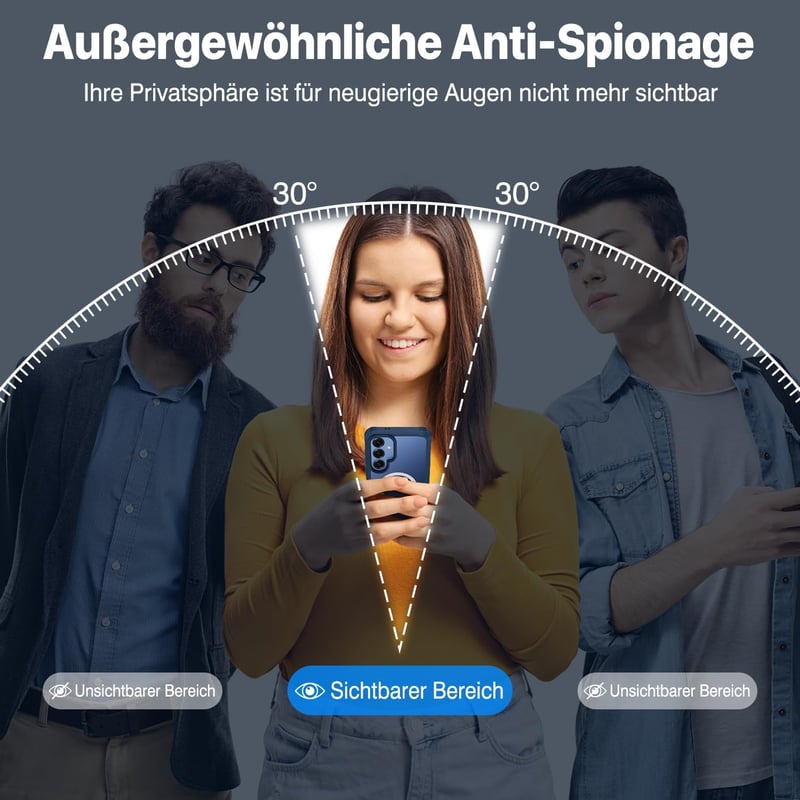 CENHUFO Samsung Galaxy S25 mágneses tok, beépített adatvédelmi üveg és kamera védelemmel, 360° ütésálló kék - S25, blue