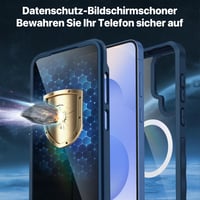 CENHUFO Samsung Galaxy S25 mágneses tok, beépített adatvédelmi üveg és kamera védelemmel, 360° ütésálló kék - S25, blue 6