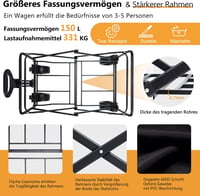 Century Star Összecsukható Kézikocsi Fékkel, 150L Kapacitás, 150kg Terhelhetőség, Fekete 2
