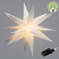 Cepewa 3D PVC LED zvijezda XL bijela božićna svjetleća zvijezda za vješanje s funkcijom timera, SMD LED, promjer 60 cm, za vanjsku upotrebu IP44 2