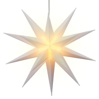 Cepewa 3D PVC LED zvijezda XL bijela božićna svjetleća zvijezda za vješanje s funkcijom timera, SMD LED, promjer 60 cm, za vanjsku upotrebu IP44 1
