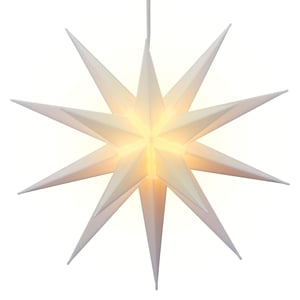 Cepewa 3D PVC LED zvijezda XL bijela božićna svjetleća zvijezda za vješanje s funkcijom timera, SMD LED, promjer 60 cm, za vanjsku upotrebu IP44