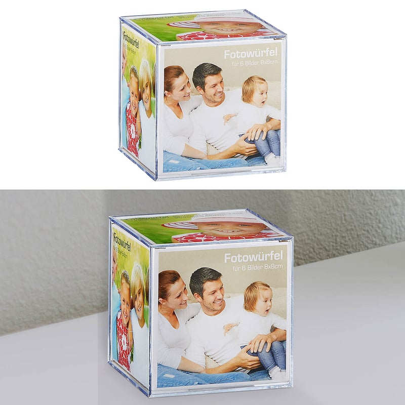 Fotorámik v tvare kocky Cepewa na 6 fotografií 9x9 cm, plastový, darčekové balenie - 1 ks