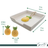 Set de solnițe pentru sare și piper din ceramică în formă de ananas, 2 piese, galben-verde, stare impecabilă (fără suport pentru șervețele) (stare: vezi a doua fotografie) 8
