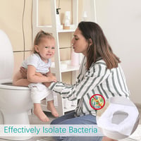 Cerioll Eldobható, lehúzható WC ülőke védő huzat 60 db, fehér, utazáshoz és nyilvános WC-hez, hordozható toalett fedő 6