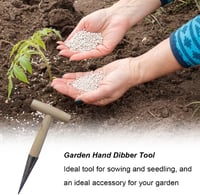 Plantator de bulbi Cerioll cu mâner din lemn, unealtă de plantat din oțel inoxidabil cu scală de măsurare, set pentru plantarea bulbilor de flori 7