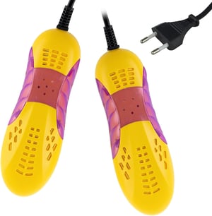Cerioll prijenosno USB sušilo za obuću s UV svjetlom, antibakterijsko - žuto – set od 2 komada