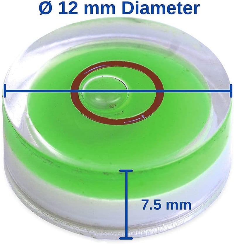 Cerioll Kerek Vízmérték Libella 12mm Ragasztható Szintező Buborék Fúráshoz Lakókocsihoz 6 Darabos Készlet Zöld Piros