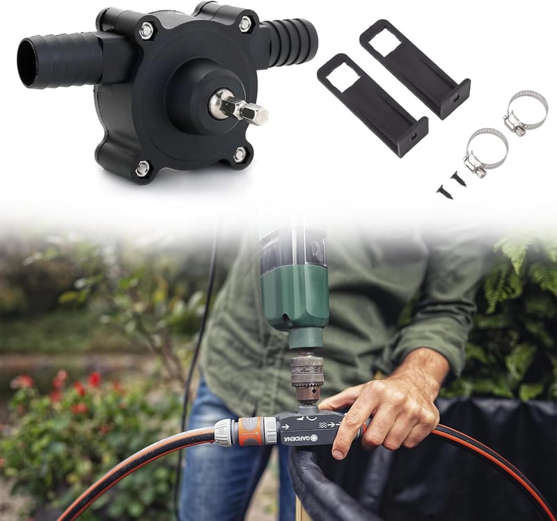 Cerioll Mini Elektromos Pumpa Fúrógéphez - Víz Olaj Dízel Folyadék Átpumpáláshoz 25L/perc Fekete
