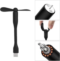 Cerioll Mini USB Ventilátor 90mm Hajlékony Nyakkal, 2db Hordozható USB Ventillátor PC Laptop Powerbank Fekete Fehér 3