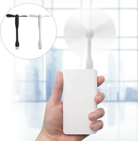 Cerioll Mini USB Ventilátor 90mm Hajlékony Nyakkal, 2db Hordozható USB Ventillátor PC Laptop Powerbank Fekete Fehér 5