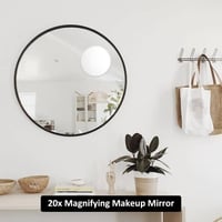 Cerioll Nagyító Tükör 20x Nagyítással Tapadókoronggal 15cm Kerek Fehér Smink Tükör Fürdőszoba Utazás Mitesszer Eltávolítás 5