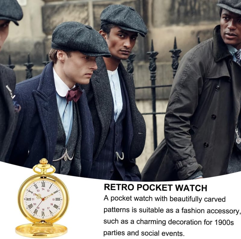 Cerioll Retro Zsebóra Lánccal Unisex Vintage Római Számokkal Klasszikus