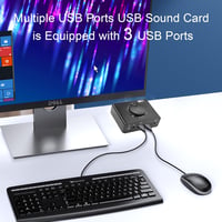 CERRXIAN R USB hangkártya hangerő szabályozással PC laptop Mac kompatibilis 4