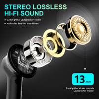 Căști wireless Cervanta cu Bluetooth 5.3, încărcare USB-C, sunet stereo in-ear 2