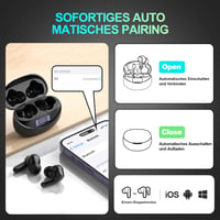 Căști wireless Cervanta cu Bluetooth 5.3, încărcare USB-C, sunet stereo in-ear 3