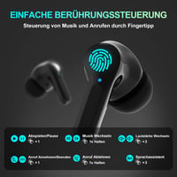 Căști wireless Cervanta cu Bluetooth 5.3, încărcare USB-C, sunet stereo in-ear 6