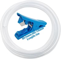 CESFONJER Átlátszó PVC Cső 3m - 8mm Belső / 10mm Külső Átmérő - Ipari Felhasználásra - Csővágóval - Rugalmas, Kopásálló Műanyag Tömlő 1